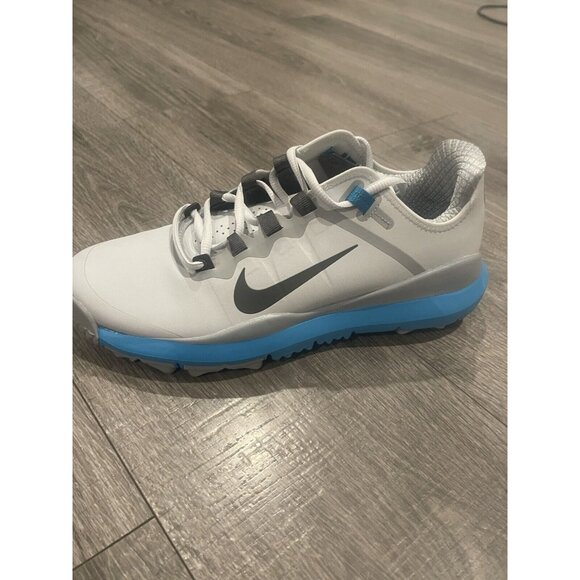 Nike TW '13 Shoe Tiger Woods Mens 8 Photon Dust Iron Grey Golf Spike waterproof - Picture 4 of 9